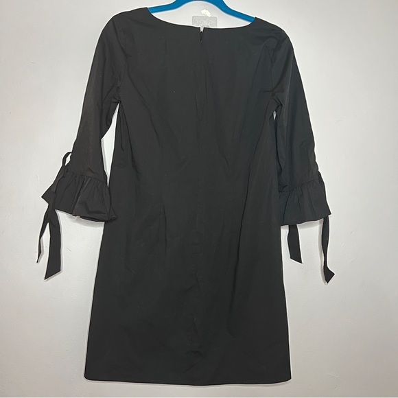 J Crew Ruffle Tie Sleeve Dress Black Size 4 New With Tags - Picture 3 of 7